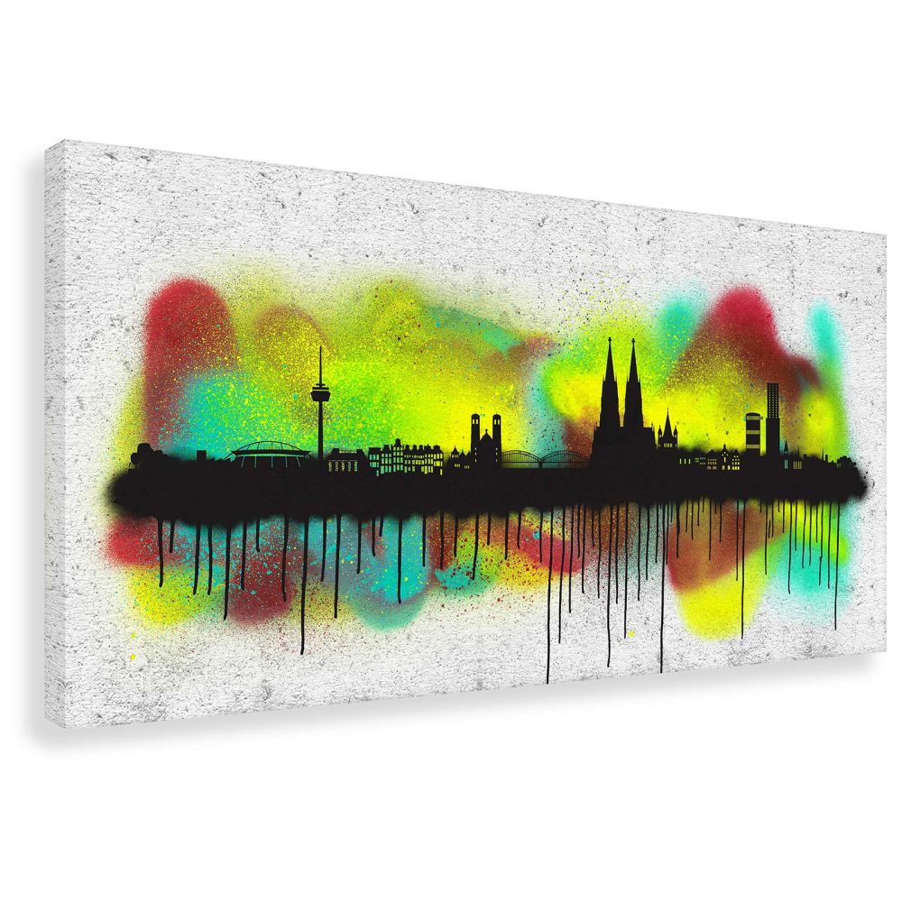 Wandbild Kunstbild Kunstdruck Köln - Cologne - Skyline - Graffiti