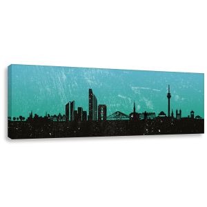 Düsseldorf Skyline Abstraktes Bilder Leinwand Wandbild Kunst Modern XXXL 3758A
