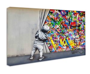 Banksy brixton lost bank Graffiti Street Art  Kunstdruck Wandbild Leinwandbild