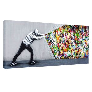 Bild auf Leinwand Banksy Graffiti k Wandbild Kunstdruck Poster Street Art 