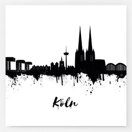 Aufkleber Ortschild Köln mit Skyline 